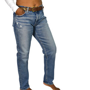 Moussy Vintage Avenal Jean Blue Denim Japan Button Fly Cotton Tapered MidRise 29